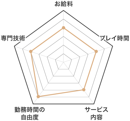ホテヘルの特徴 お給料 レーダーチャート